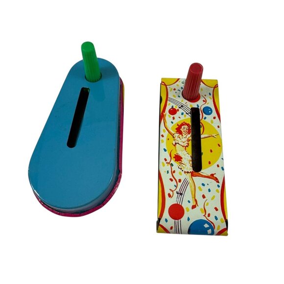 Lot of 8 Tin Litho Toy Noisemakers New Years Party US Metal Mfg Co Vintage 1950s - Picture 11 of 11